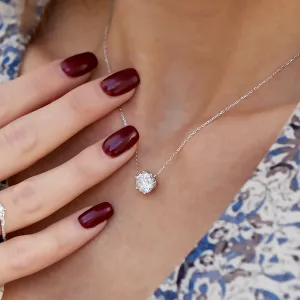 Six Prong Solitaire Necklace