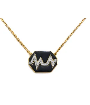 Skip Necklace, Black Enamel