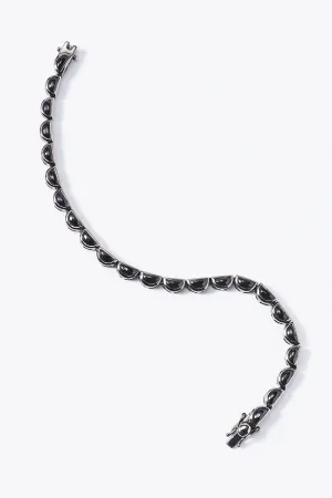 Small Scallop Tennis Bracelet - Black Spinel