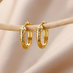 Snake Style Golden pair Earring 304 Stainless Steel 18K Gold Plated Earrings