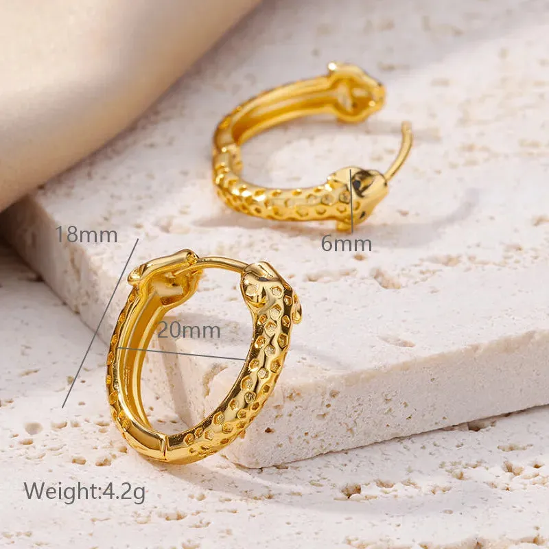 Snake Style Golden pair Earring 304 Stainless Steel 18K Gold Plated Earrings