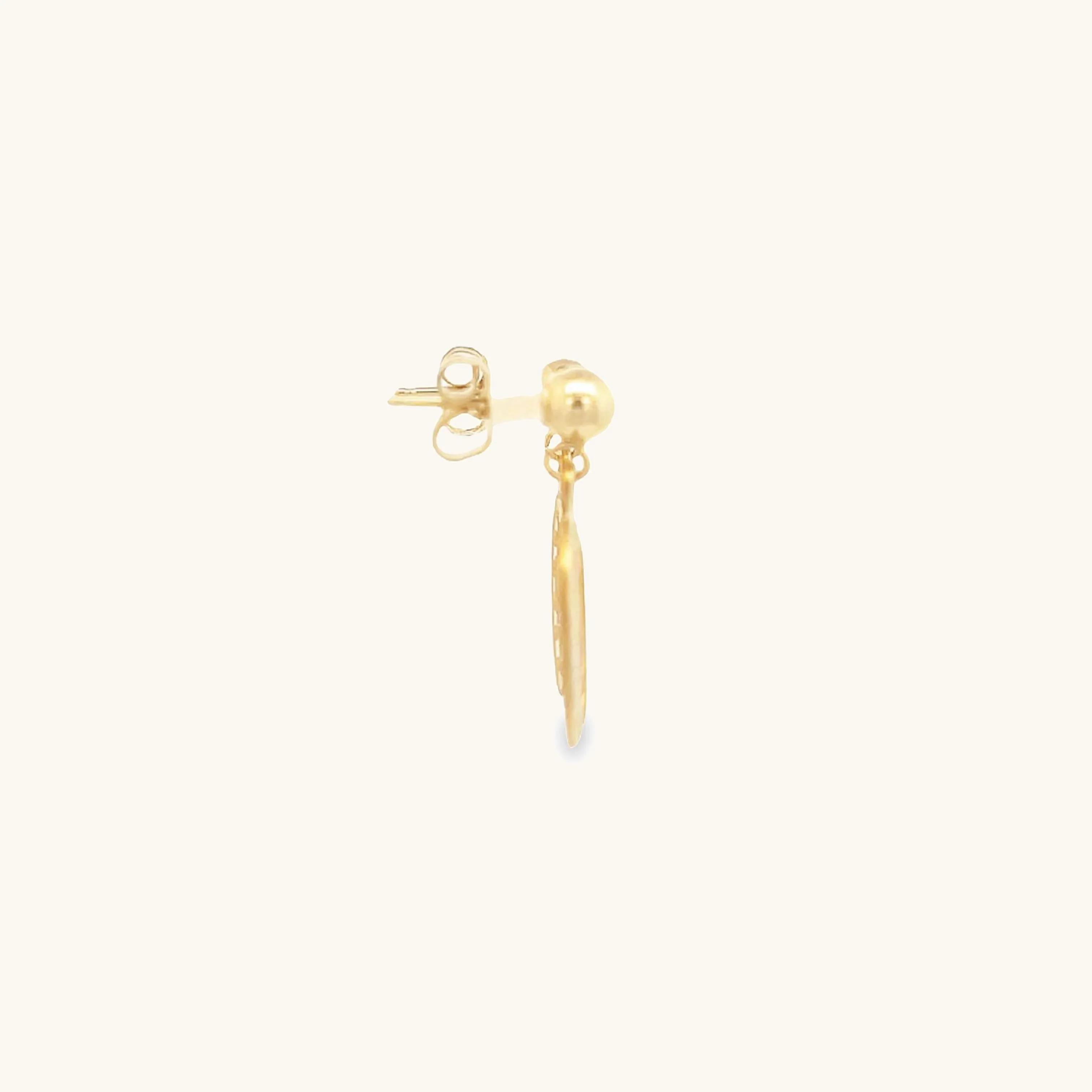 SOLID 14K YELLOW GOLD MIRACULOUS EARRINGS