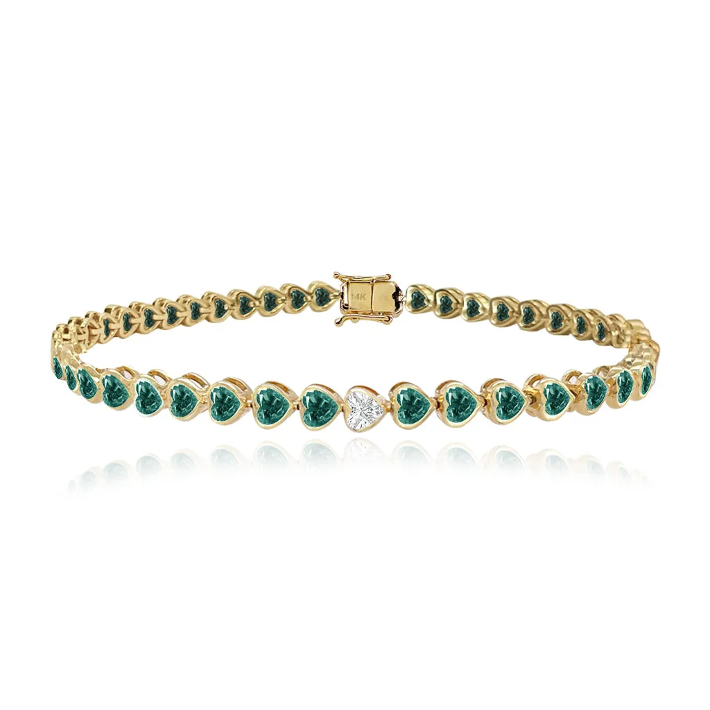 Solitaire Diamond Gemstone Bezel Tennis Bracelet