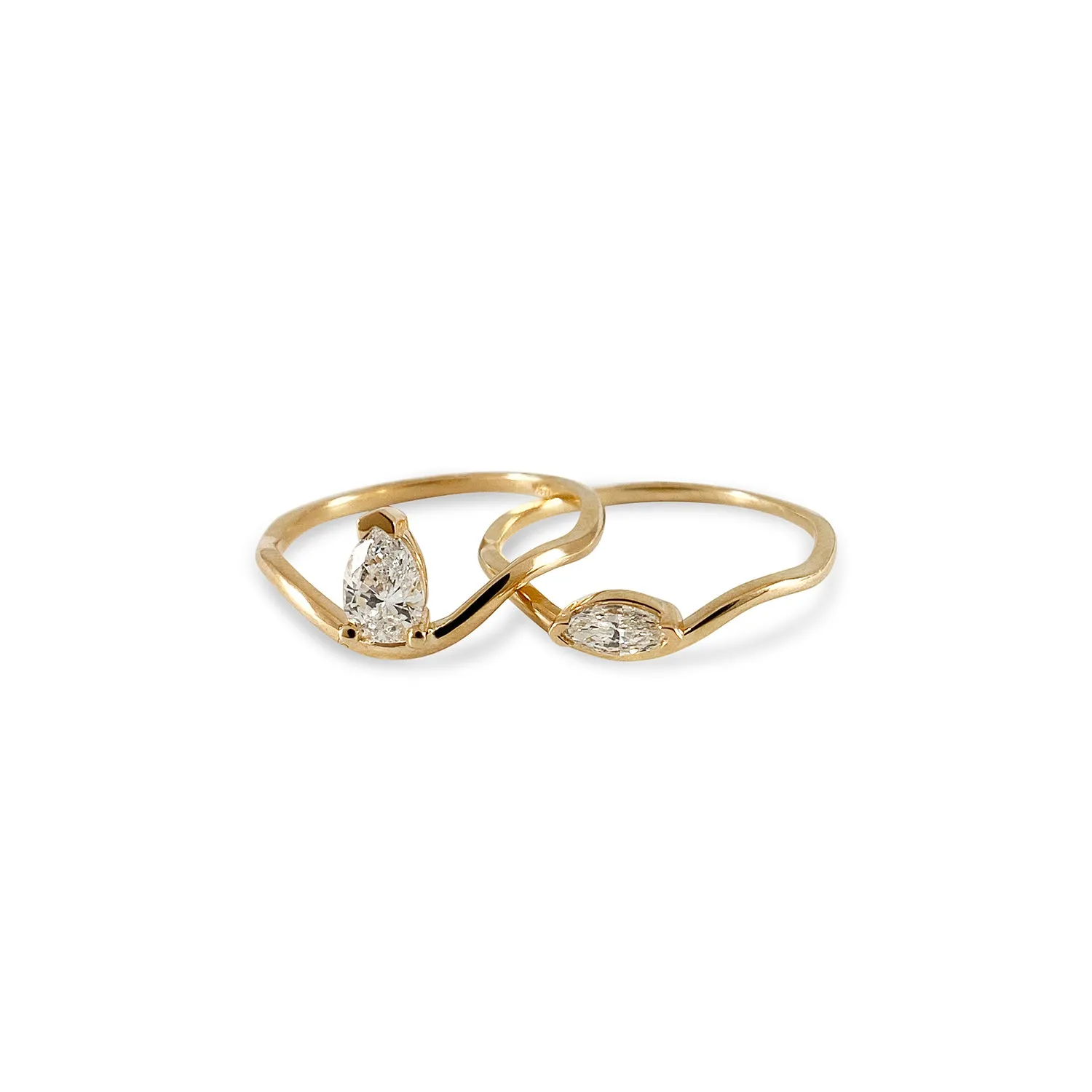 Solitaire Drop Nalu Band Ring