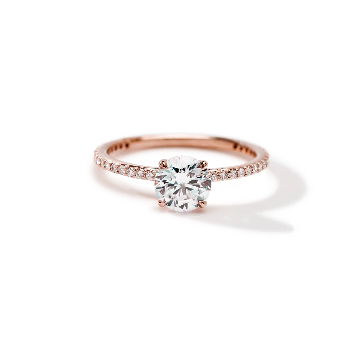 Solitaire Pave Engagement Ring
