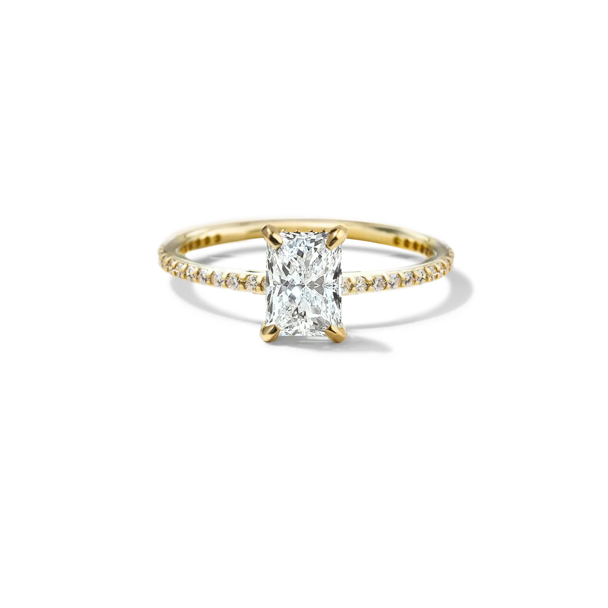 Solitaire Pave Engagement Ring