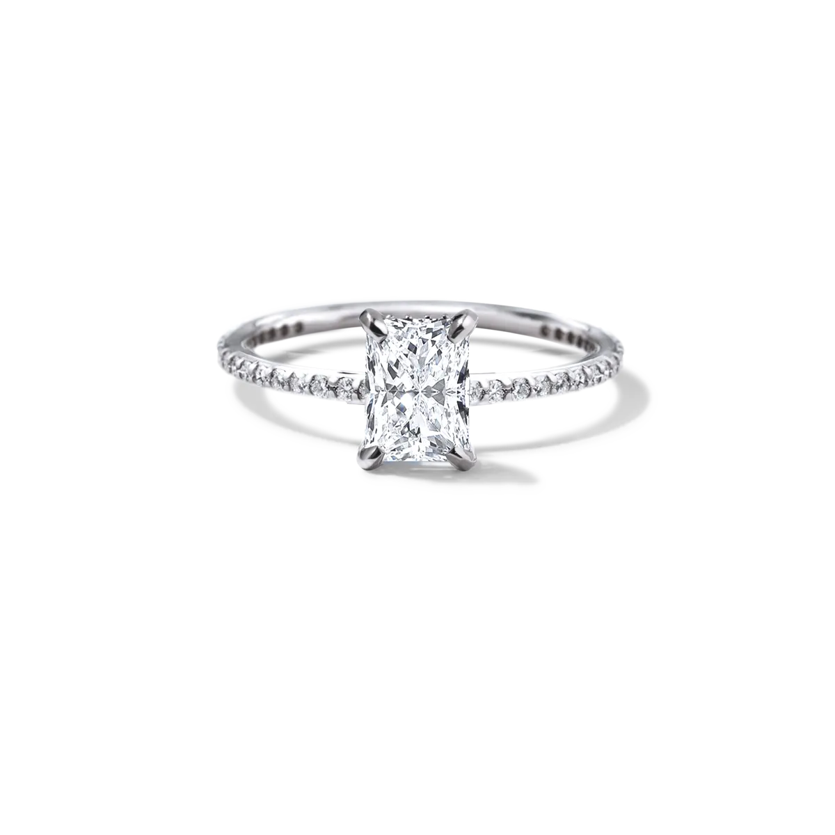 Solitaire Pave Engagement Ring
