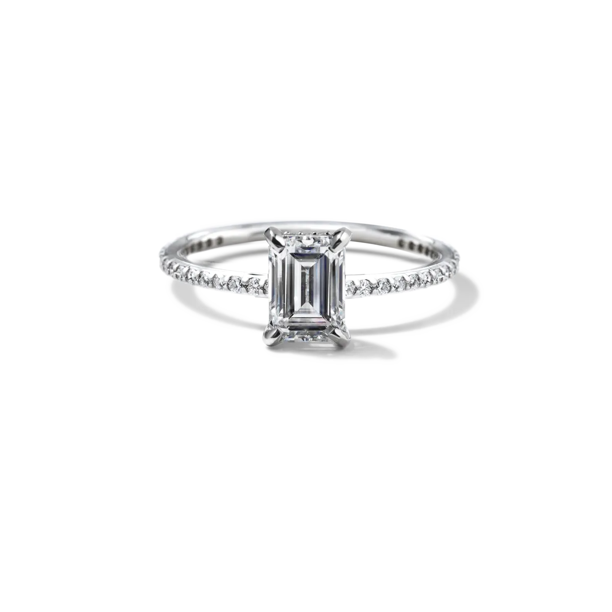 Solitaire Pave Engagement Ring