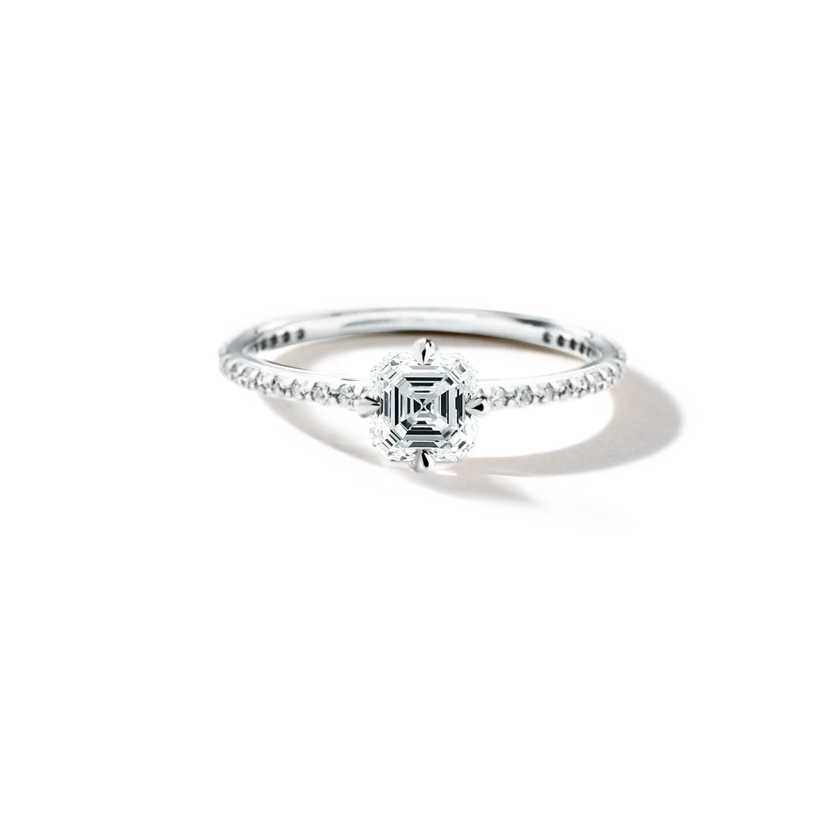 Solitaire Pave Engagement Ring