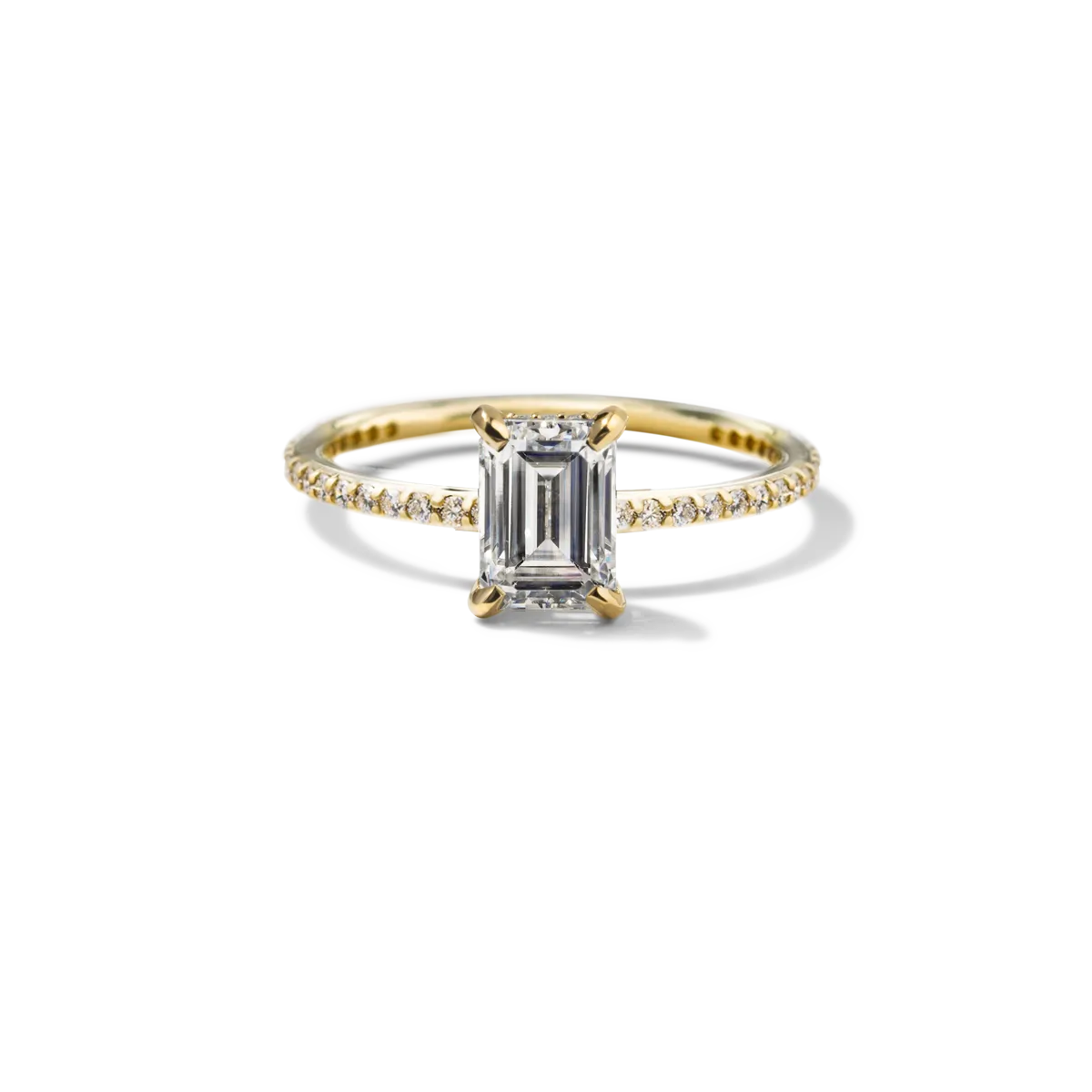 Solitaire Pave Engagement Ring