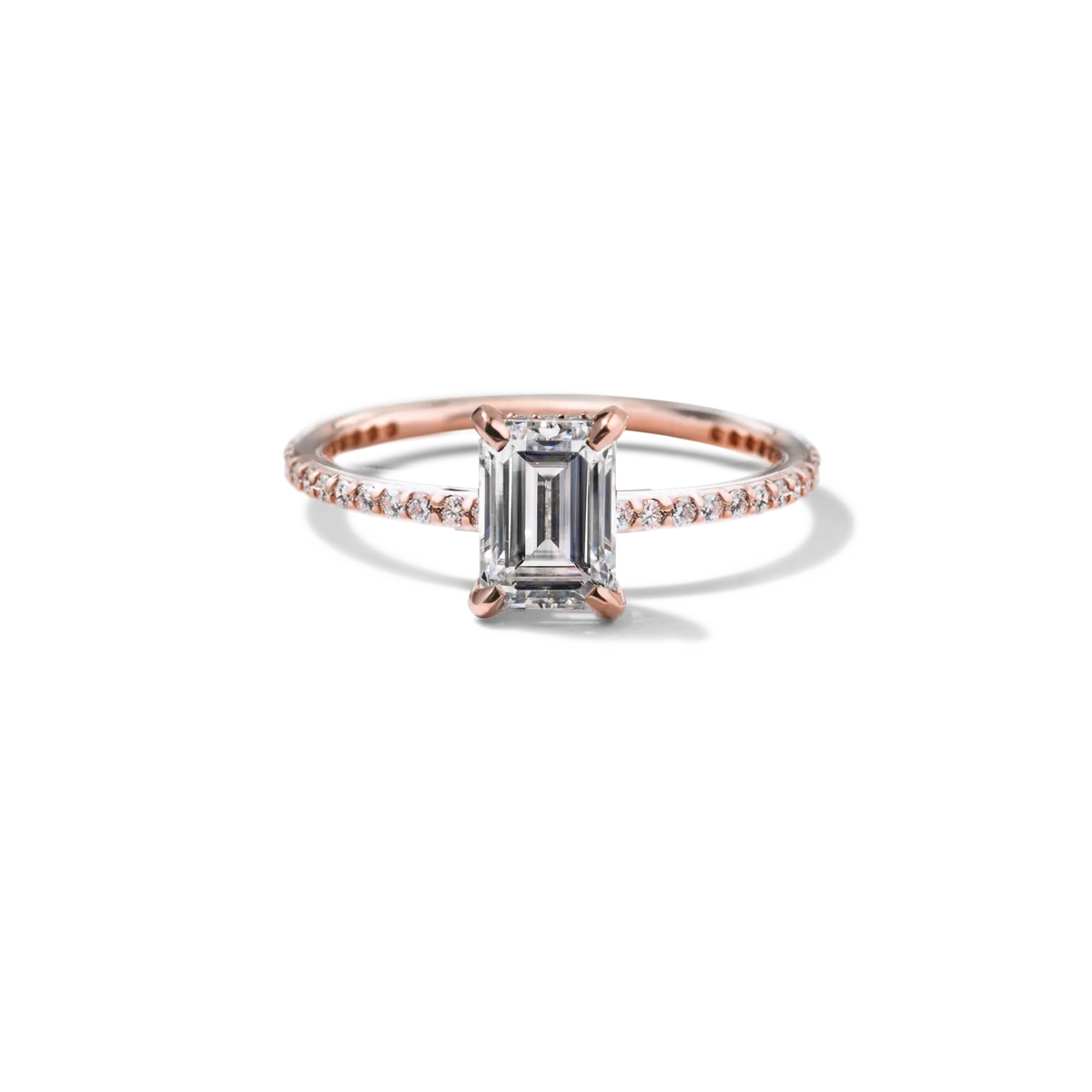 Solitaire Pave Engagement Ring