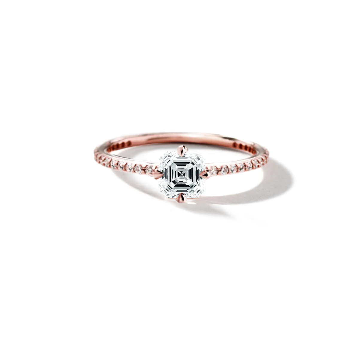 Solitaire Pave Engagement Ring