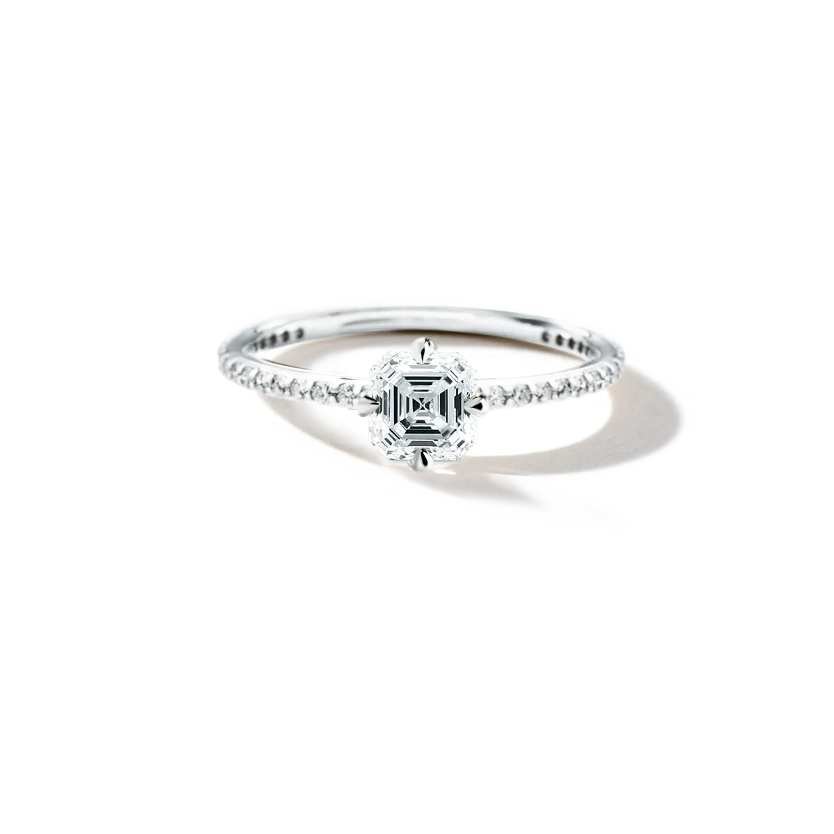 Solitaire Pave Engagement Ring