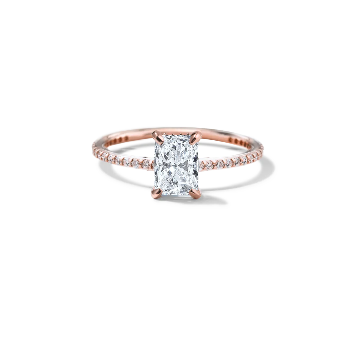 Solitaire Pave Engagement Ring