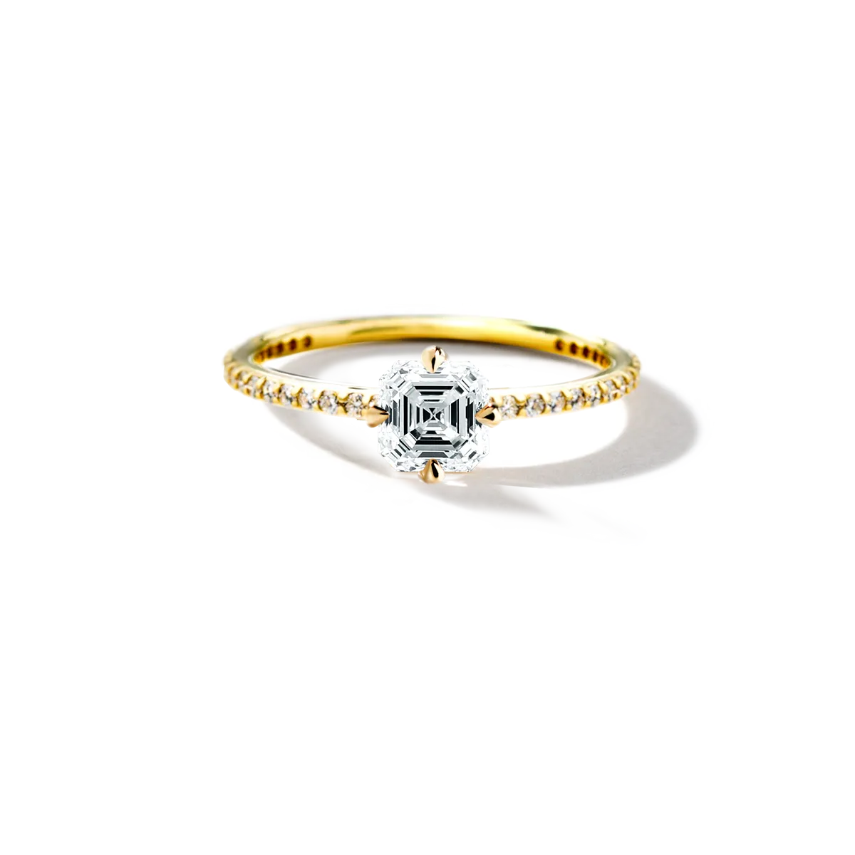 Solitaire Pave Engagement Ring
