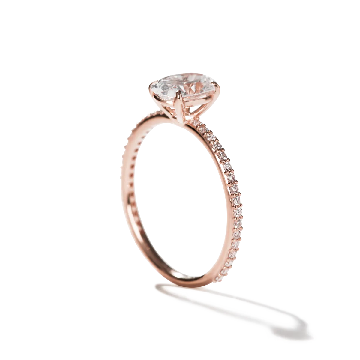 Solitaire Pave Engagement Ring