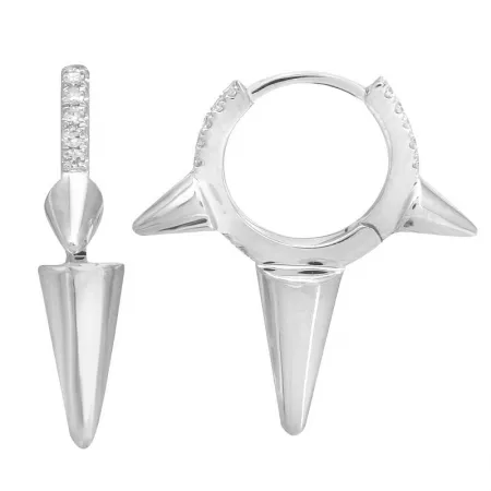 SPIKE HOOP DIAMOND EARRINGS