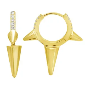 SPIKE HOOP DIAMOND EARRINGS