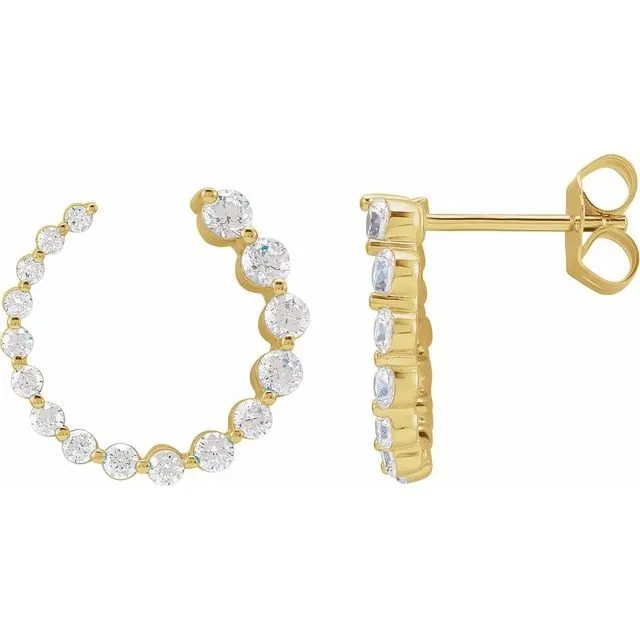Spiral Diamond Hoop Earrings