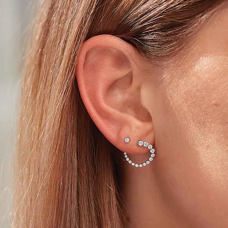 Spiral Diamond Hoop Earrings
