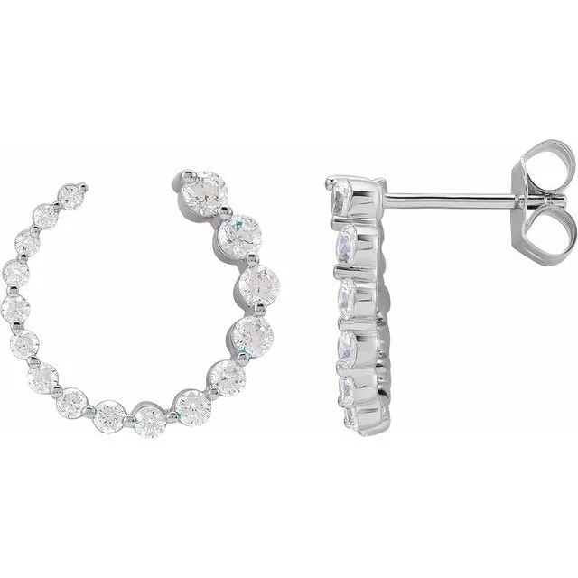 Spiral Diamond Hoop Earrings