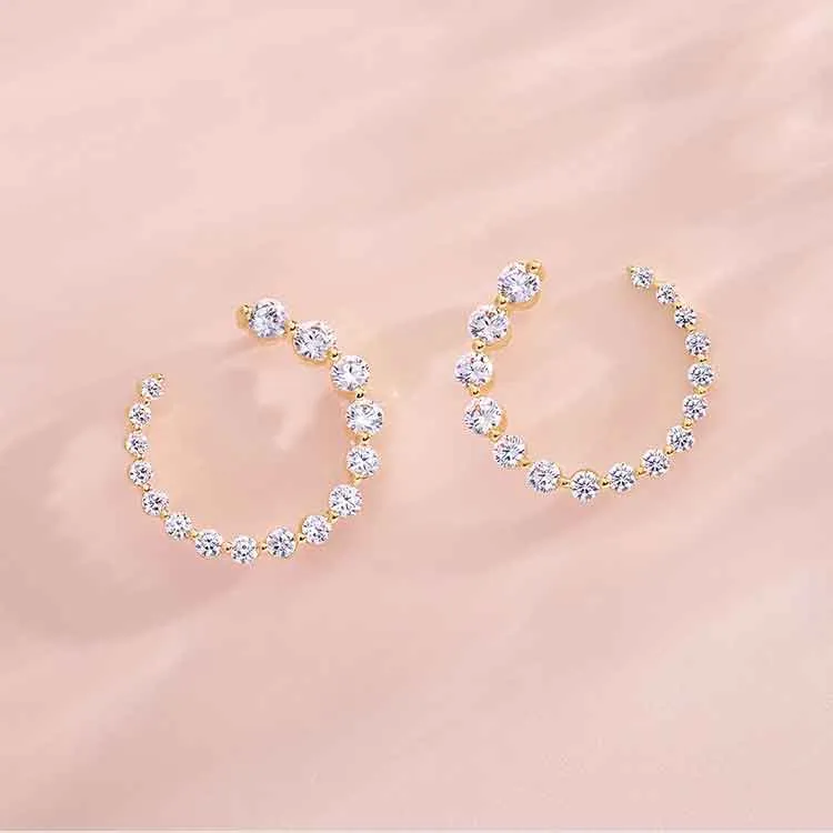 Spiral Diamond Hoop Earrings