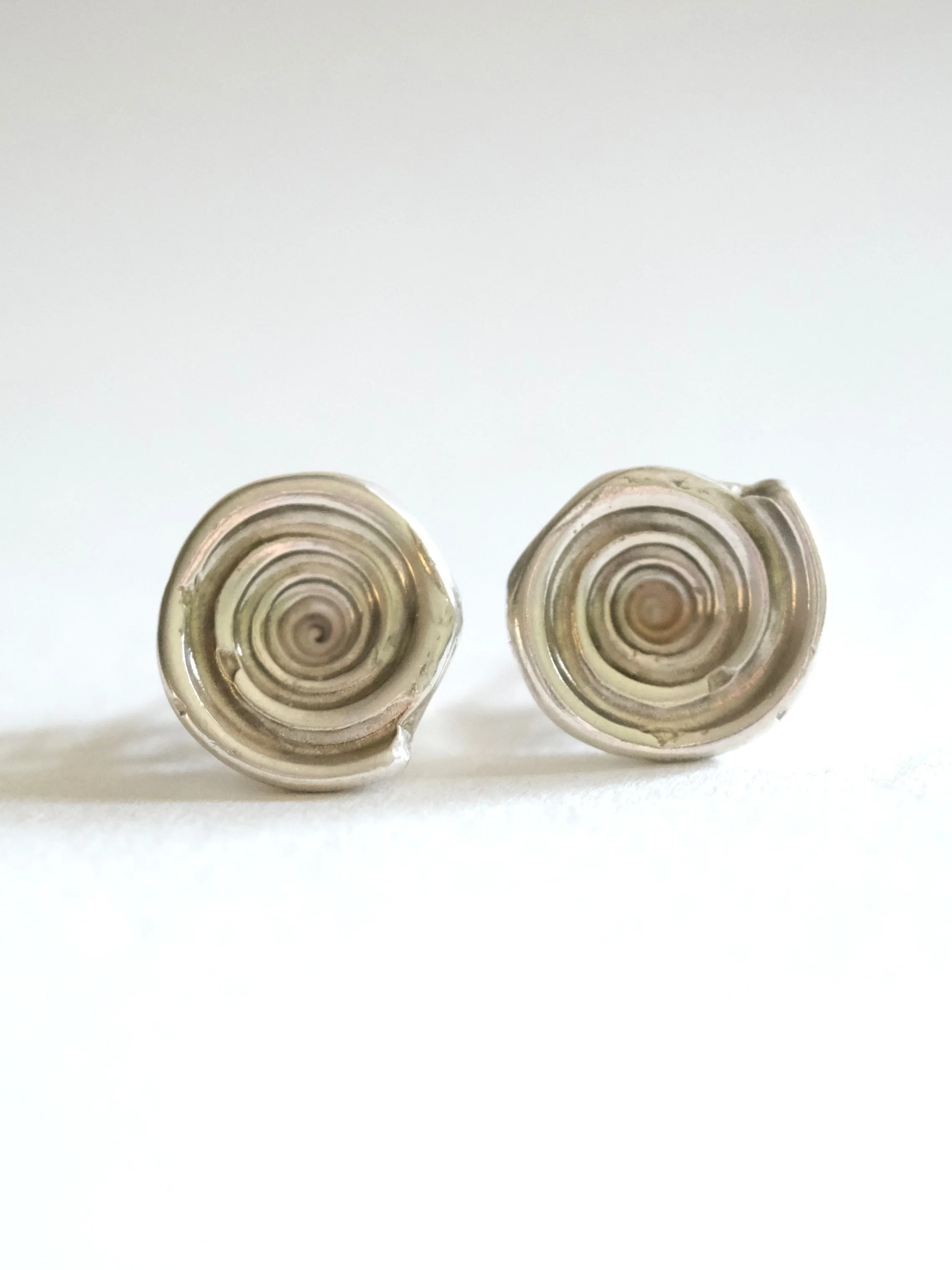 Spiraling Shell Turquoise Stud Earrings