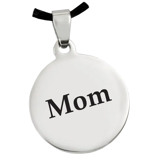 Stainless Steel Round Handprint Pendant