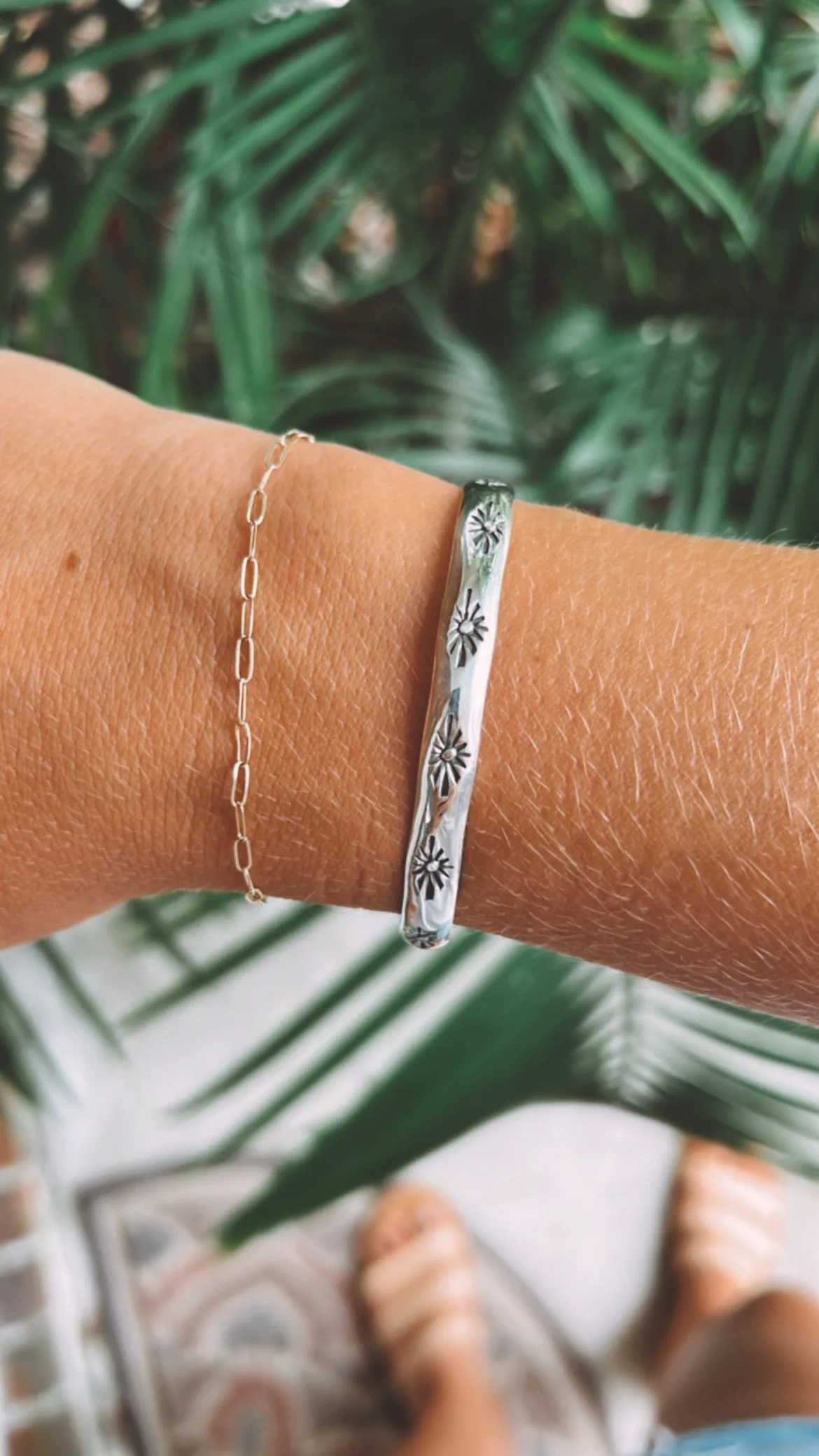 Stamped Silver Cuff Bracelets