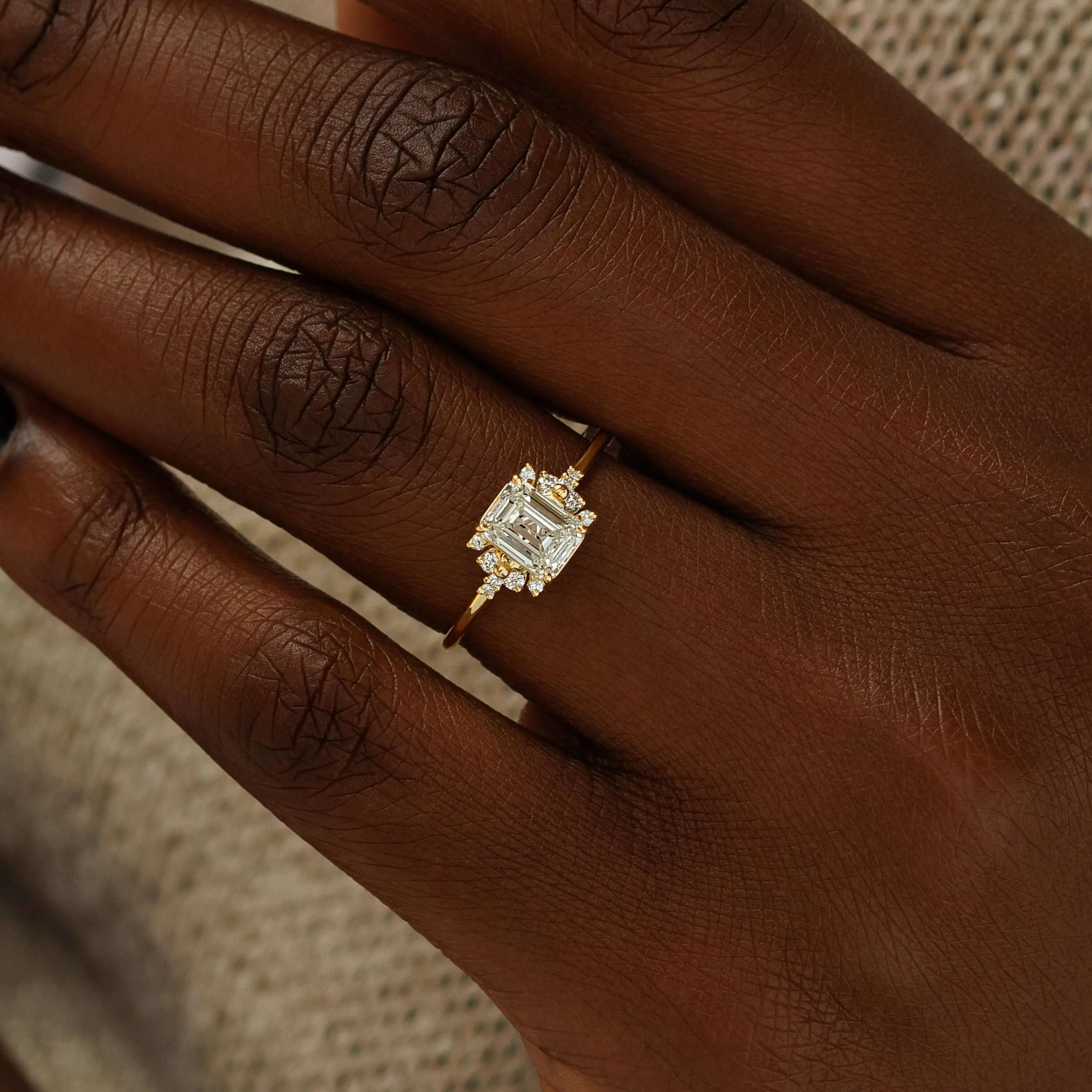 Stargaze Ring, Emerald Cut