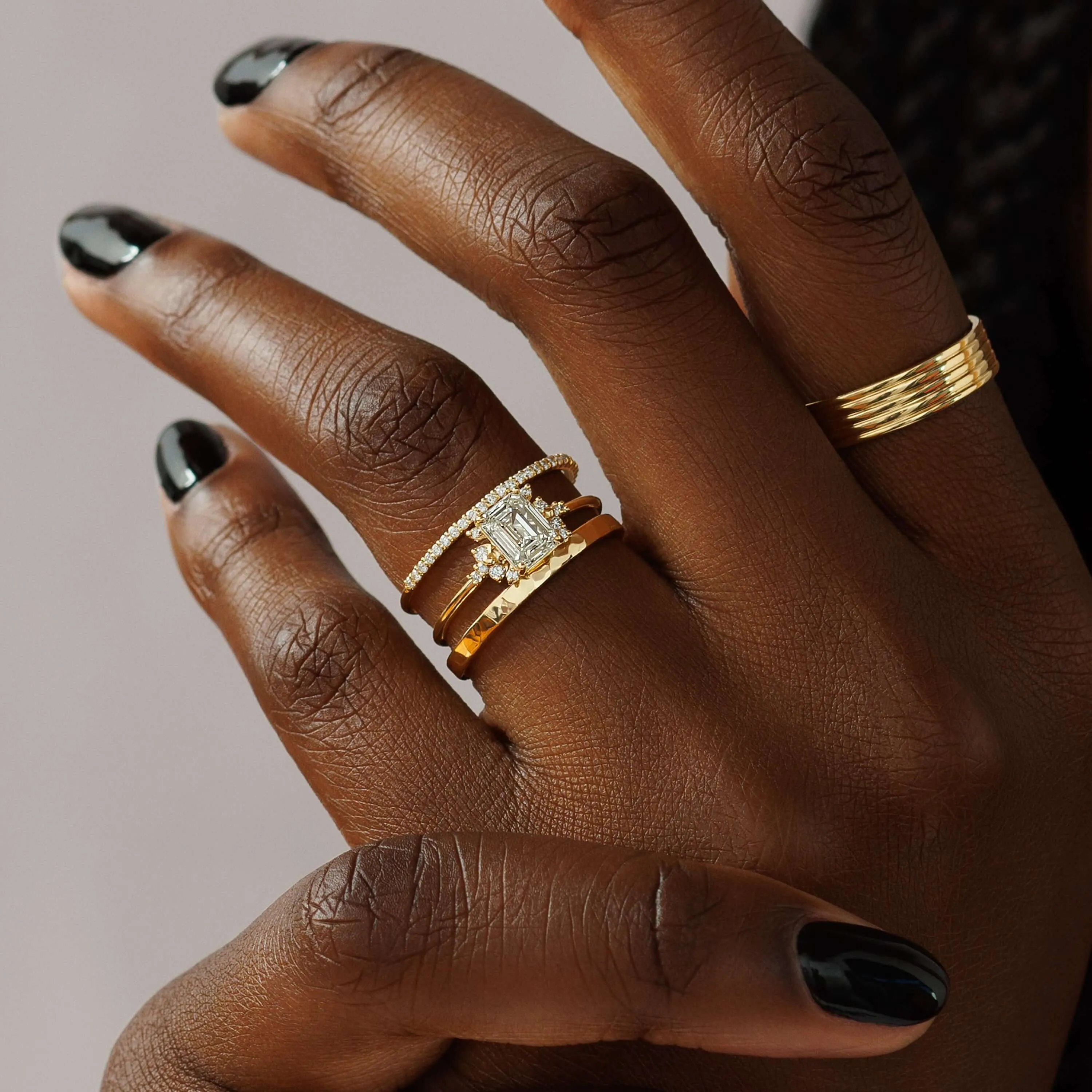 Stargaze Ring, Emerald Cut