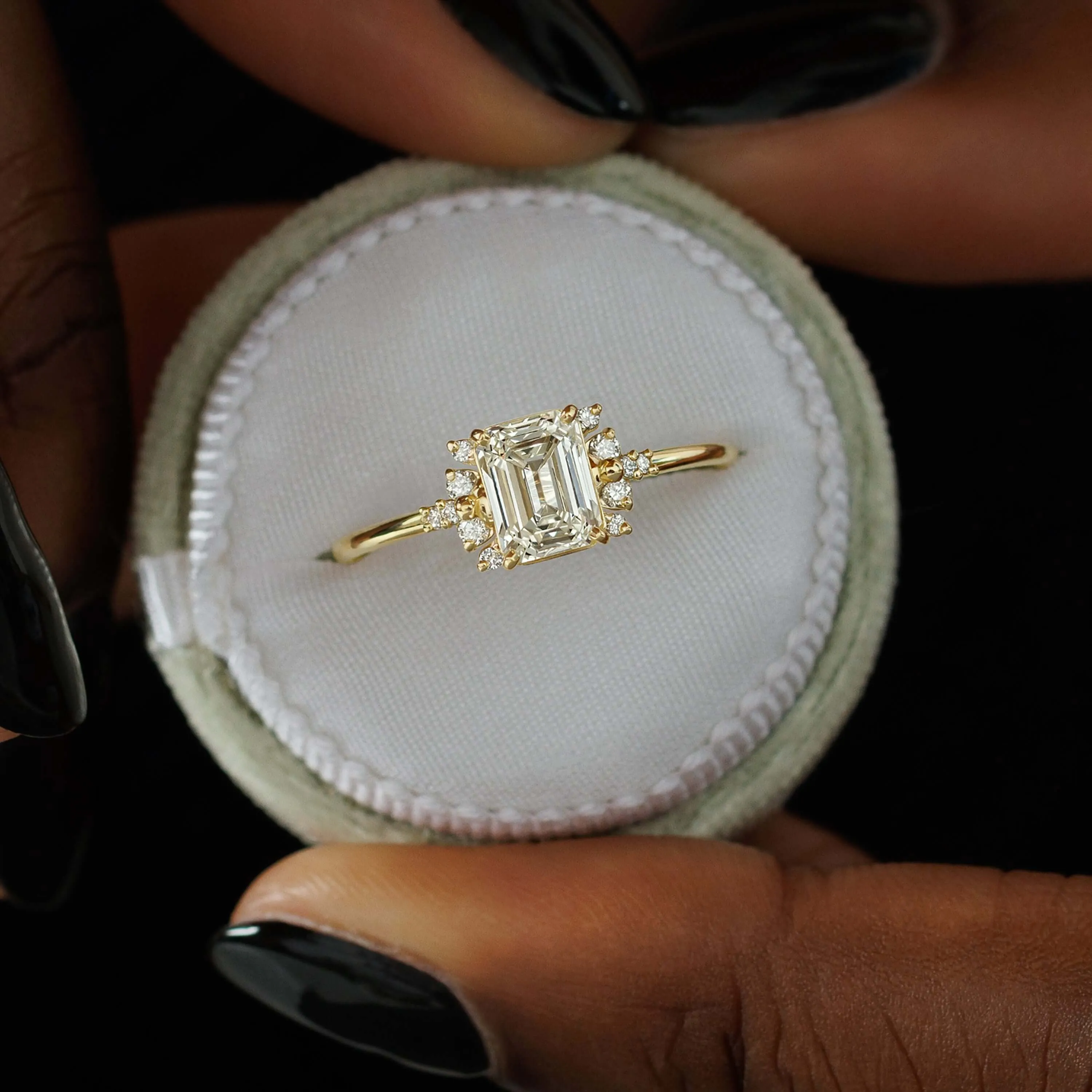 Stargaze Ring, Emerald Cut