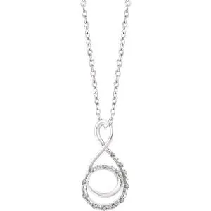 Sterling Silver .05 CTW Diamond Freeform 16-18" Necklace