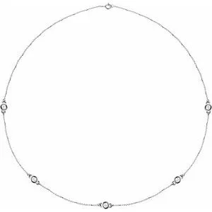Sterling Silver 1 CTW Natural Diamond 5-Station 18" Necklace