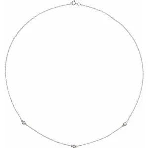 Sterling Silver 1/5 CTW Natural Diamond 3-Station 18" Necklace