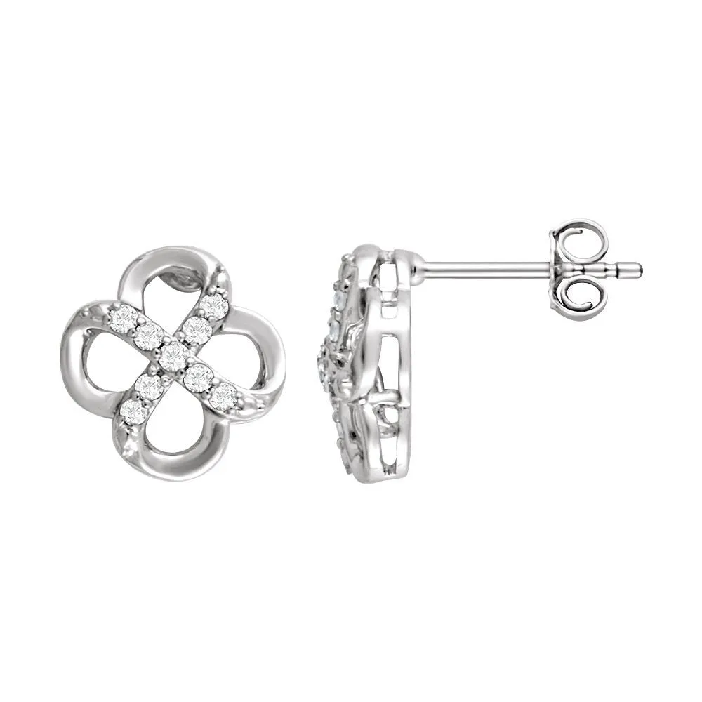 Sterling Silver 1/6 CTW Diamond Earrings