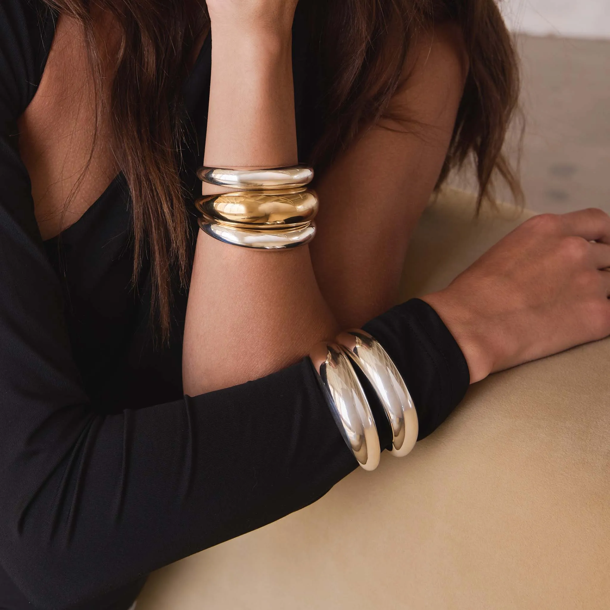 Sterling Silver Large Aura Cuff