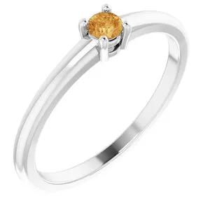 Sterling Silver Natural Citrine Ring