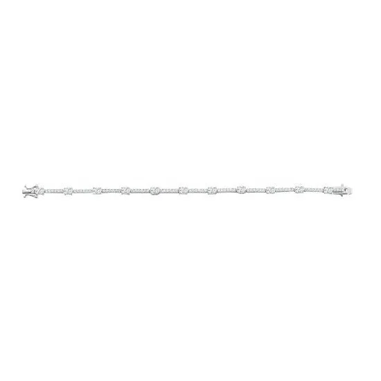 Sterling Silver Rhodium Plated CZ Tennis Bracelet
