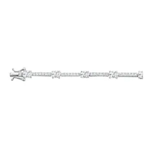 Sterling Silver Rhodium Plated CZ Tennis Bracelet