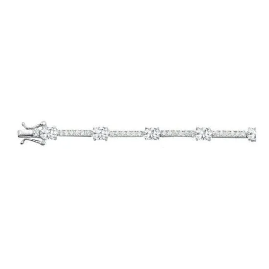 Sterling Silver Rhodium Plated CZ Tennis Bracelet
