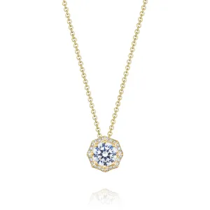 Tacori Petite Crescent 18K Yellow Gold 18" Diamond Pendant Necklace FP804RD75Y
