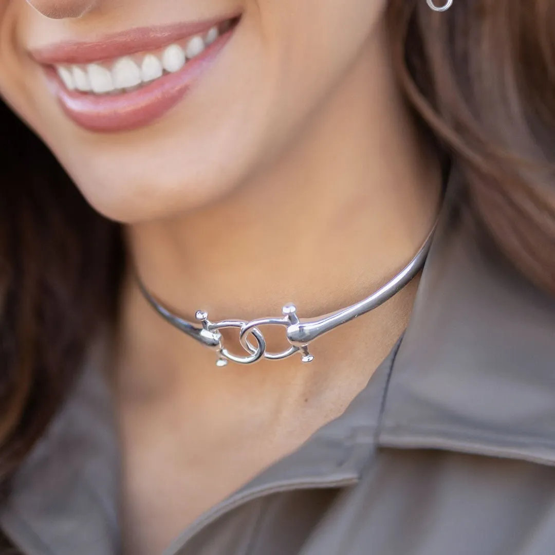 Talisman - Horse Bit Sterling Silver on Brass Choker Necklace