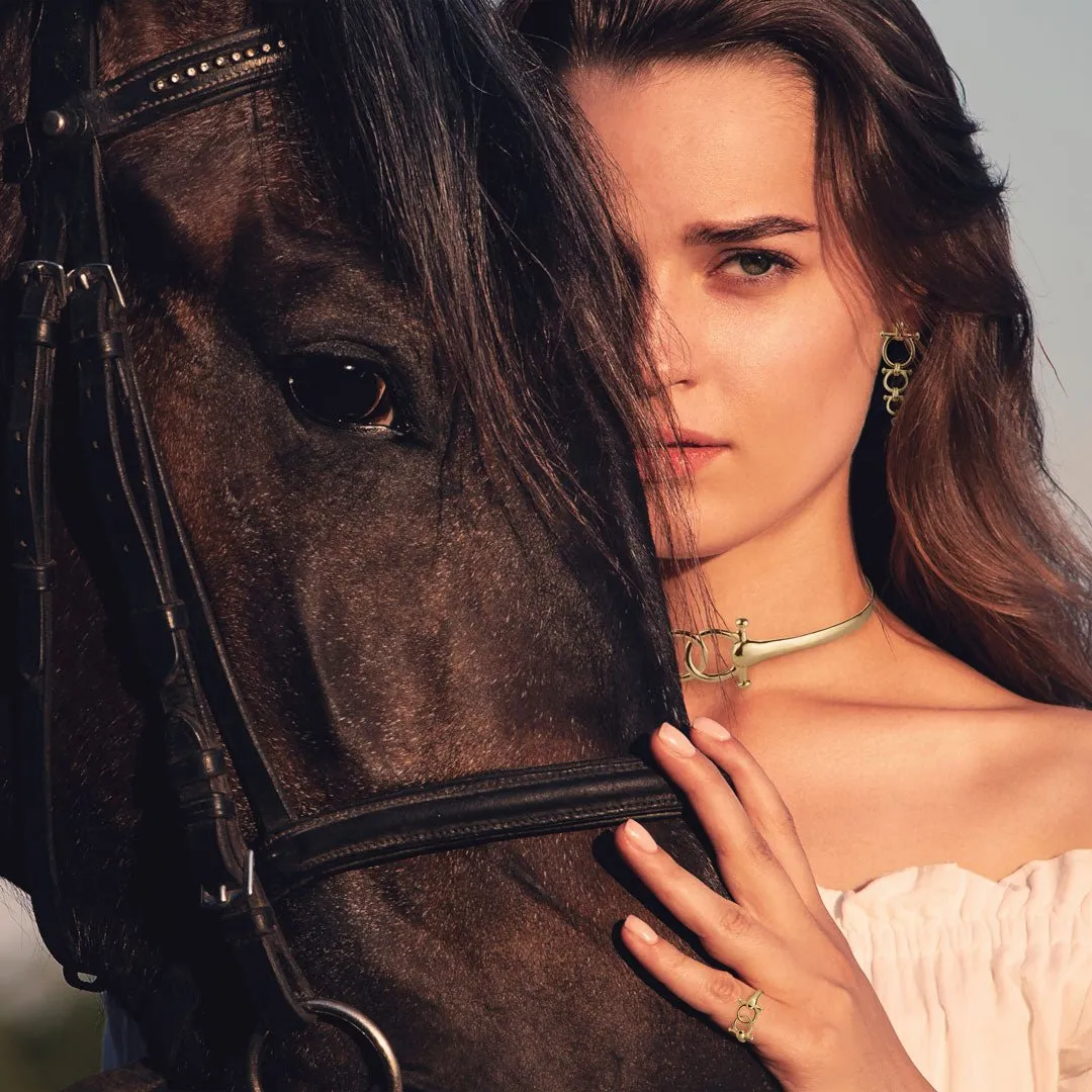 Talisman - Horse Bit Sterling Silver on Brass Choker Necklace