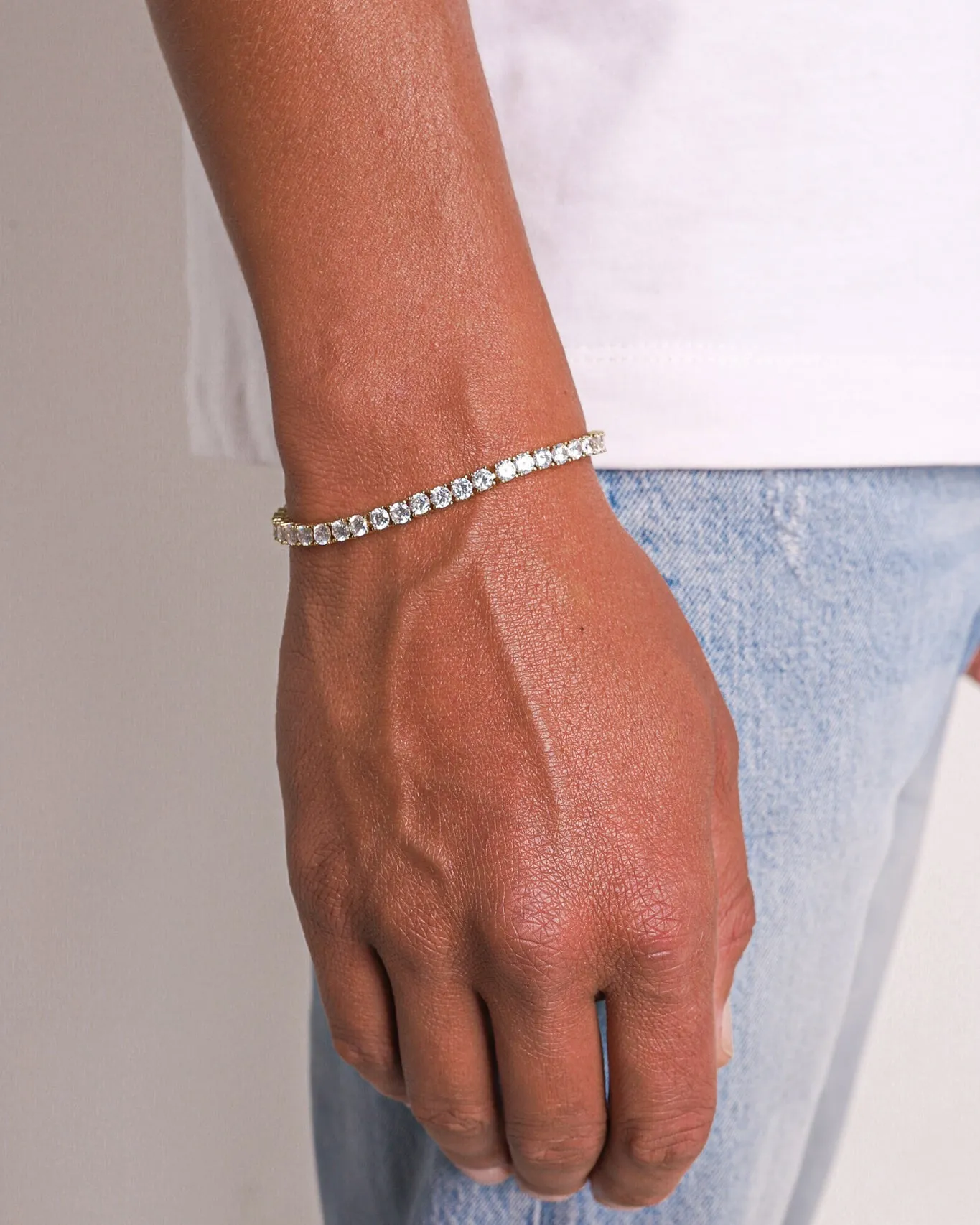 TENNISBOY BRACELET. - 4MM GOLD