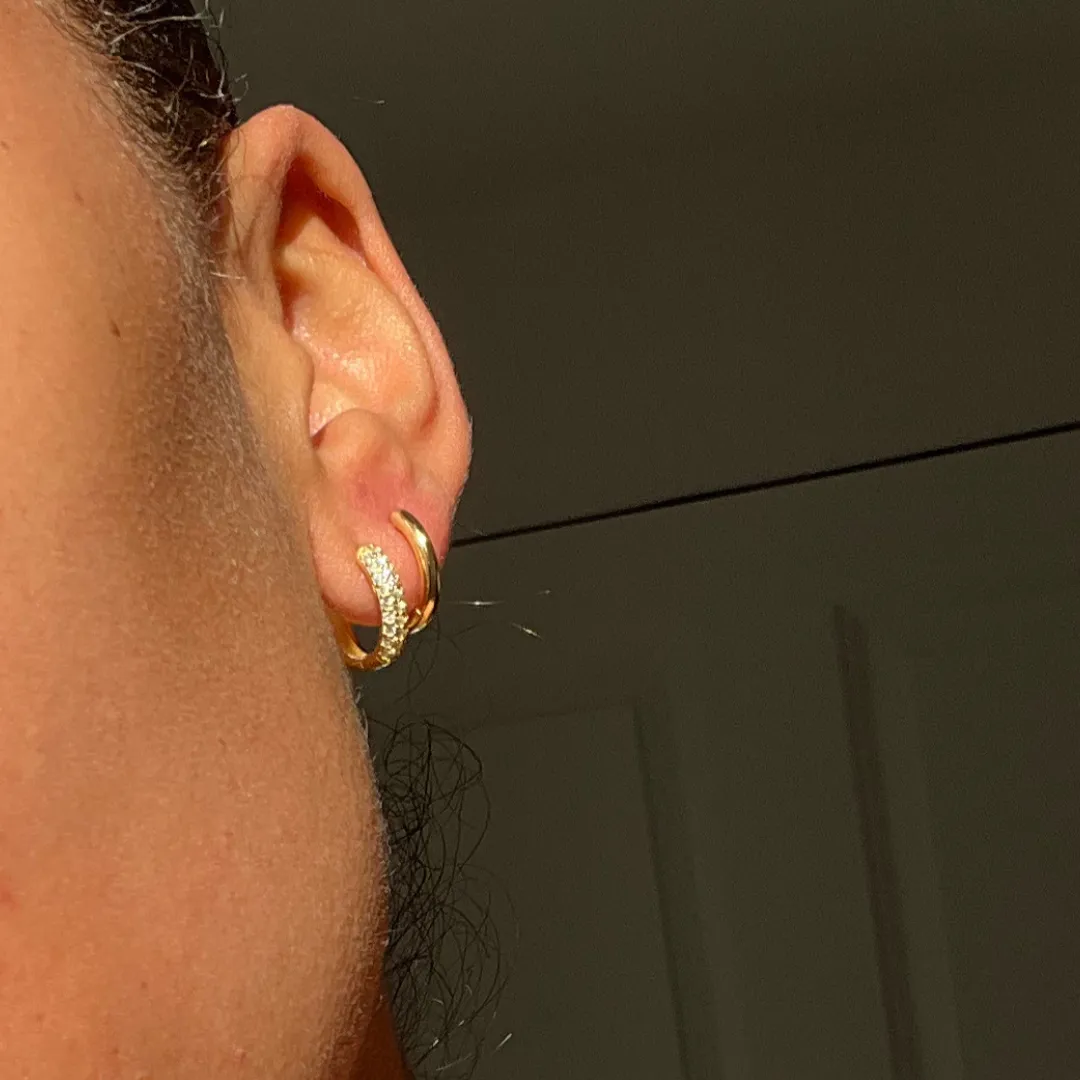 THE BASE HOOP MEDIUM - 18k gold vermeil