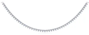 Three Stone Brilliant Diamond Tennis Diamond Necklace with 8.18 ct.(finished) 1.8mm, 2.1mm