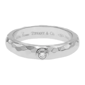 Tiffany & Co. 18K White Gold Paloma Picasso Hammered Solitaire Ring