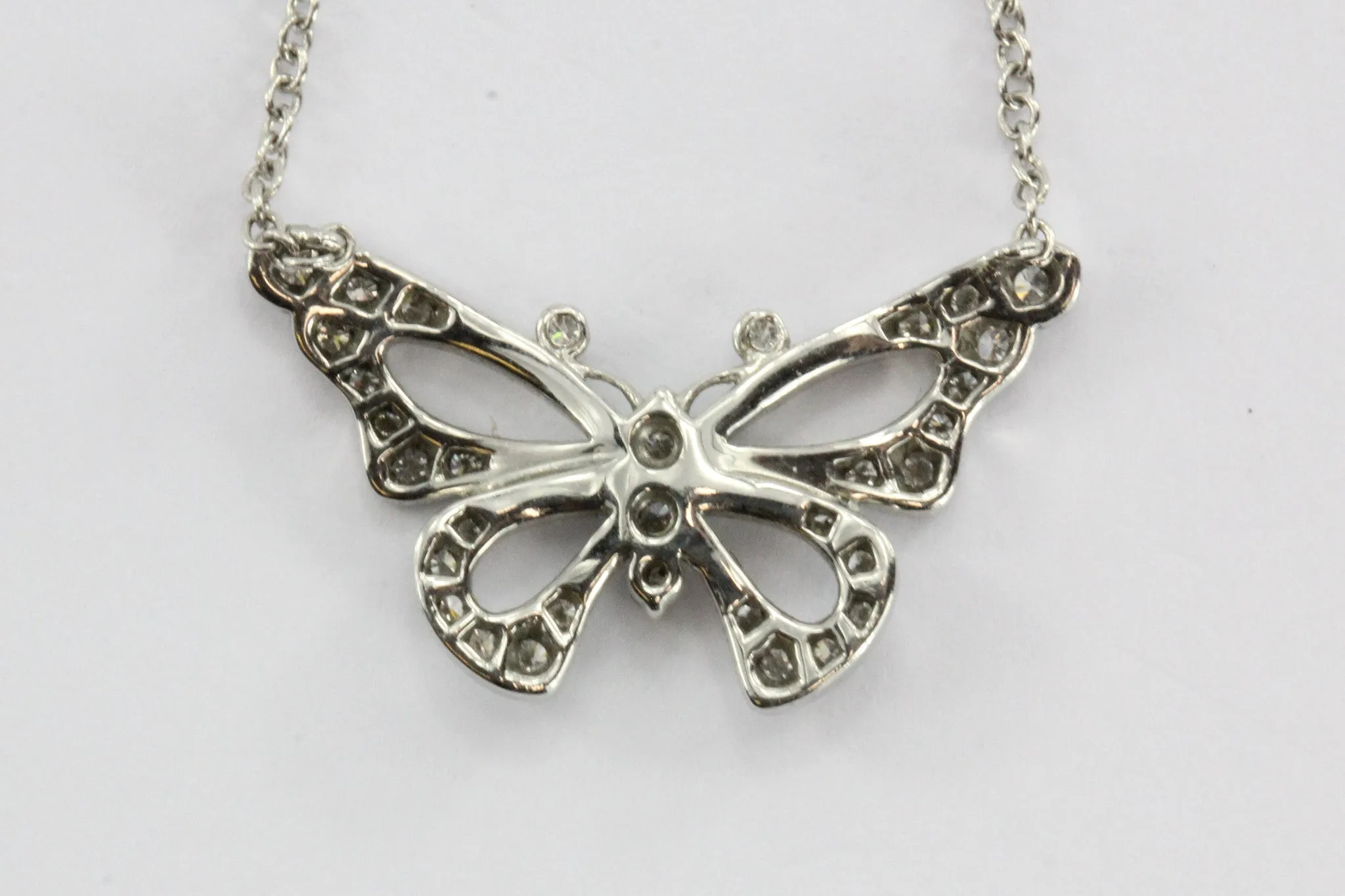 Tiffany & Co Platinum & Diamond Butterfly Pendant Necklace