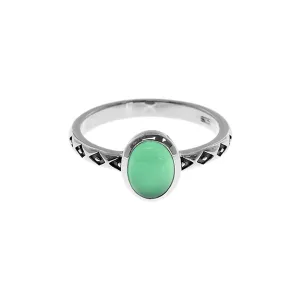 Tilly diamond dot green agate ring